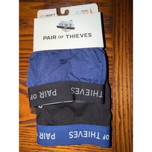 Pair of Thieves Mens SuperSoft Trunk Underwear 2 Pack Black Blue Large L NEW